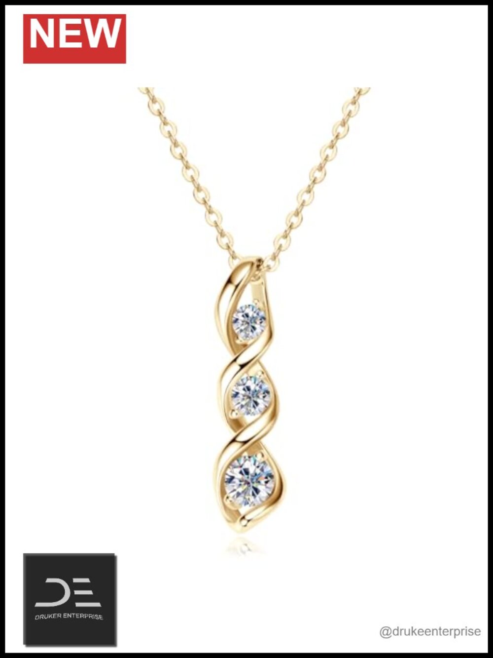 925 Sterling Silver Infinity Moissanite Pendant Necklace Women 0.70 CT